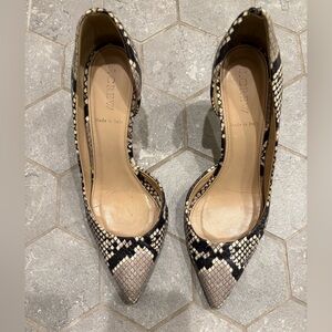 J.Crew Snakeskin print leather pumps